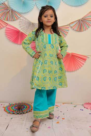 Tiny Colour Garden Blossom Print Kurta With Pant 