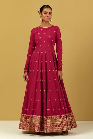 Ikshita Choudhary Floral Embroidered Anarkali With Dupatta 