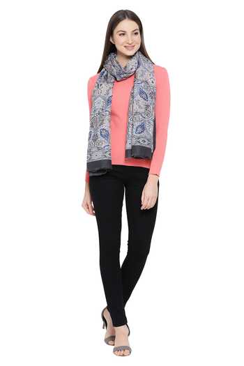 Shingora Floral & Leaf Print Stole 