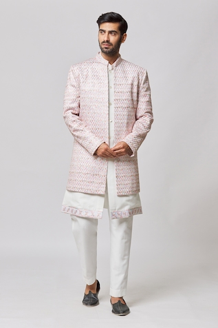 Nero by Shaifali and Satya Thread Embroidered Jacket & Kurta Set