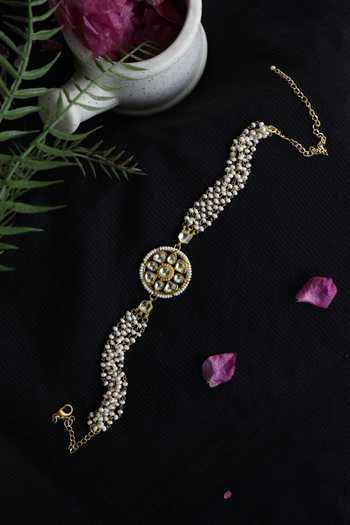 Do Taara Floral Kundan & Pearl Choker Necklace 