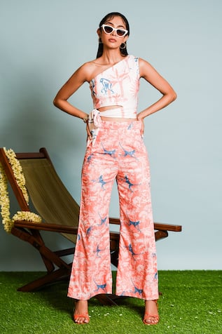 The Dramebaaz CO Safari Print On Print Top With Pant 