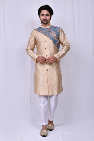 Nazaakat by Samara Singh Floral Print Panel Kurta & Pant Set