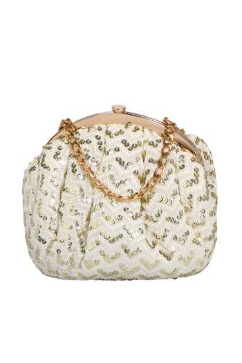 Fuchsia by aashaka mehta Sequin Embroidered Sling Bag 