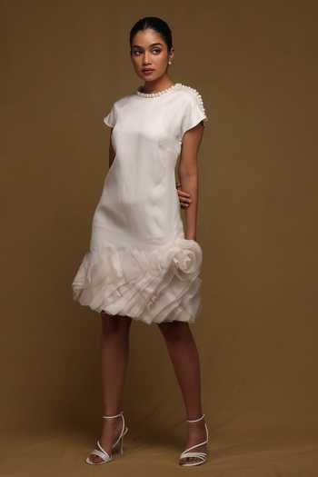 Shriya Som Placement Pearl Embellished Dress 