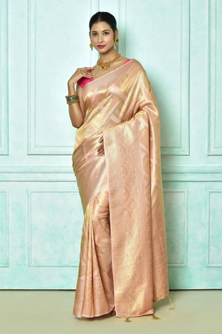 Nazaakat by Samara Singh Handloom Floral Zari Woven Saree