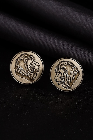 Cosa Nostraa Lion Carved Brass Cufflinks
