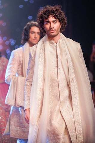 BridalTrunk - Online Indian Multi Designer Fashion Shopping LIME YELLOW  EMBROIDERED LEHENGA SET