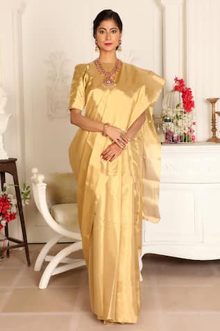 Sheela Suthar Sira Handwoven Zari Tissue Saree With Running Blouse 