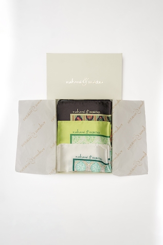 Rabani & Rakha Multi Flower Print Pocket Square Gift Box - Set of 3