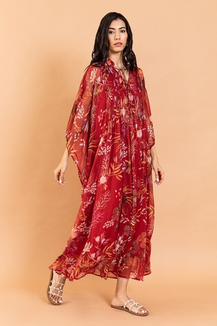 Aroop Shop India Raquel Amaryllis Print Dress