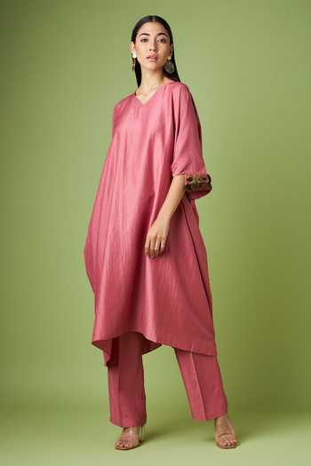 Aakaar Cotton Silk Kaftan & Pant Set 