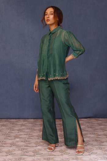 Chokhi Chorri Mona Cutwork Embroidered Hem Shirt With Pant 