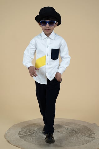 Cotton Color Block Shirt 