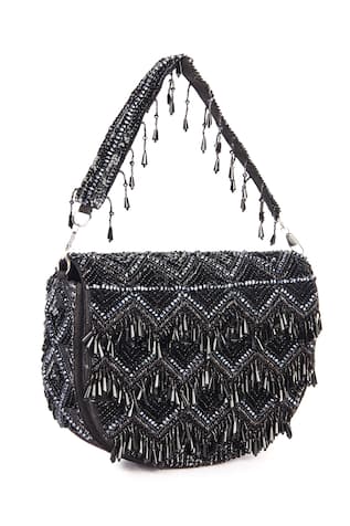 The Purple Sack Bead Drop Embroidered Clutch 