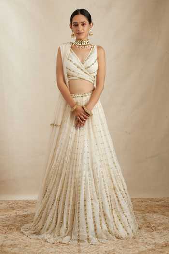 ASTHA NARANG Botanical Embroidered Lehenga Set 
