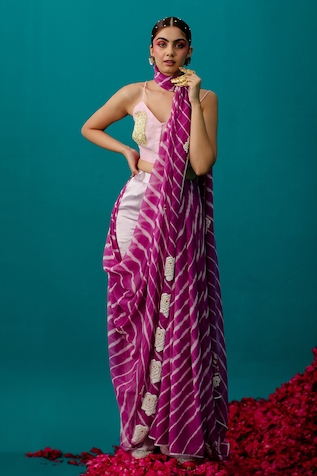 Latha Puttanna Leheriya Pearl Embroidered Saree