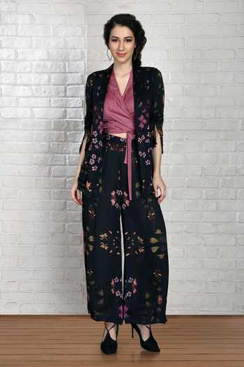 Whimsical By Shica Bug Print Jacket Flared Pant Set 