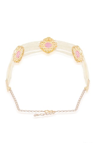 Floral Enamelled & Studded Hair Band 