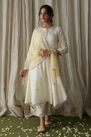 Kanika Sharma Embroidered Kurta Printed Palazzo Set 