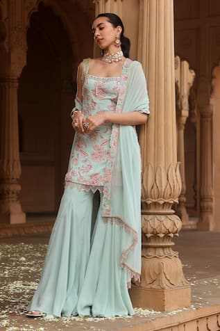 Dheeru Taneja Rihana Printed Kurta Sharara Set 