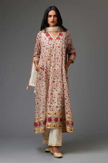 Kora Silk Chanderi Kurta Set 