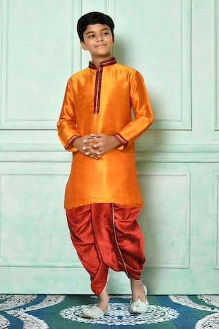 Mandarin Collar Solid Kurta Set 