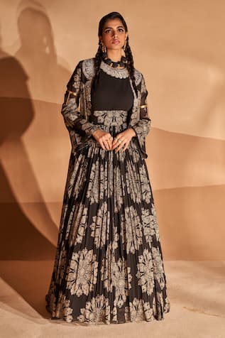 Bhumika Sharma Tara Print Jacket & Anarkali Set 