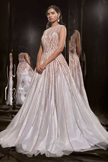 Masumi Mewawalla Cutdana & Sequin Embroidered Gown 
