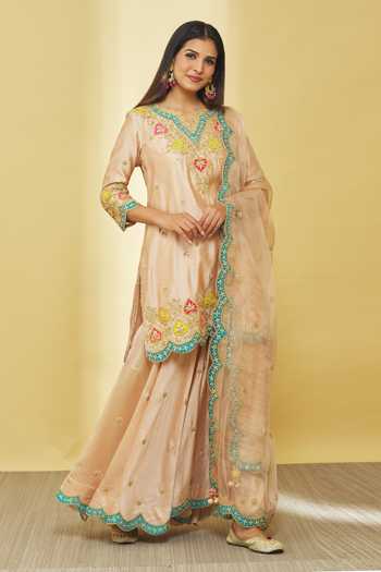 Surbhi Shah Hand Embroidered Kurta Sharara Set 
