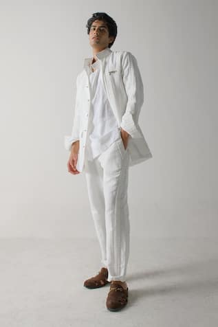 Pintucked Striped Shacket 