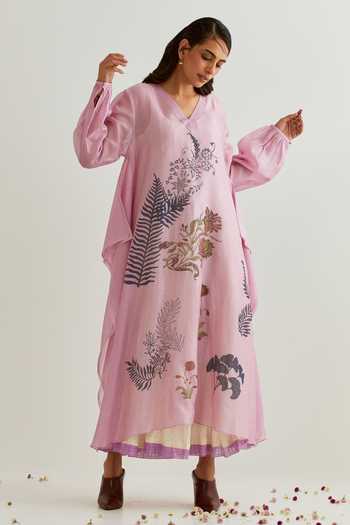 Prama By Pratima Pandey Block Print Dress With Inner 