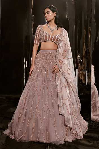 Masumi Mewawalla Sequin Cluster Embellished Lehenga Set 