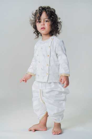 Tiber Taber Moon Embroidered Kurta & Dhoti Set 