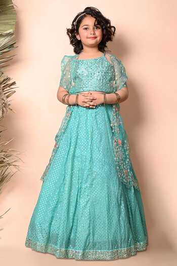 Priyanka Jain Floral Sequin Embellished Cape Lehenga Set 