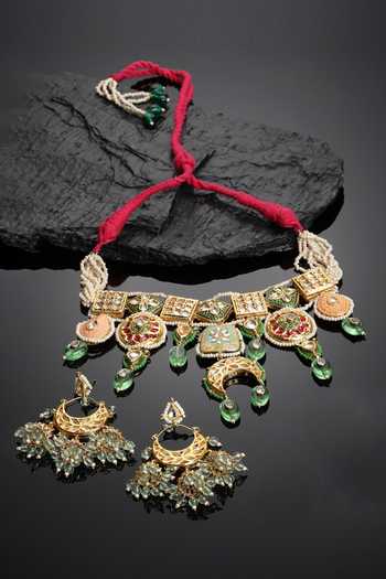 Dugran By Dugristyle Meenakari Work Choker Set 