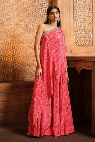 Printed Kaftan Top & Sharara Set 