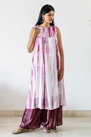 Cupid Cotton Tie Dye Pattern Kurta & Flared Pant Set 