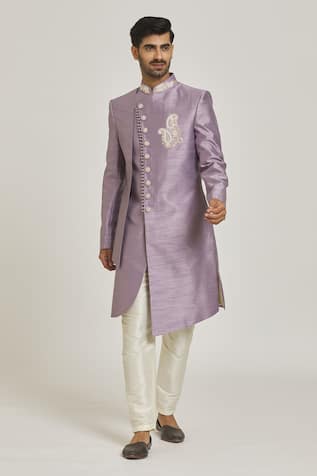 Layered Asymmetric Sherwani Set 