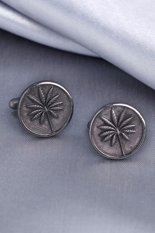 Cosa Nostraa Floral Carved Brass Cufflinks