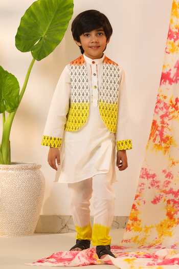 Cute Couture Shaded Leaf Print Kurta Set 