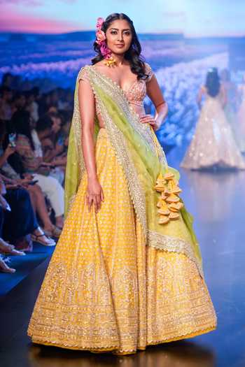 Anushree Reddy Shukrana Zari Motif Embroidered Bridal Lehenga Set 