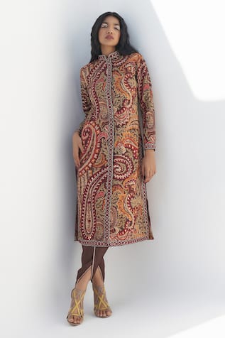 Nadima Saqib Paisley & Mandala Print Kurta 