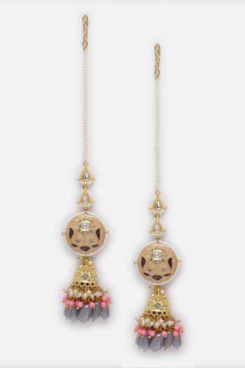Dugran By Dugristyle Embellished Meenakari Jhumkas 