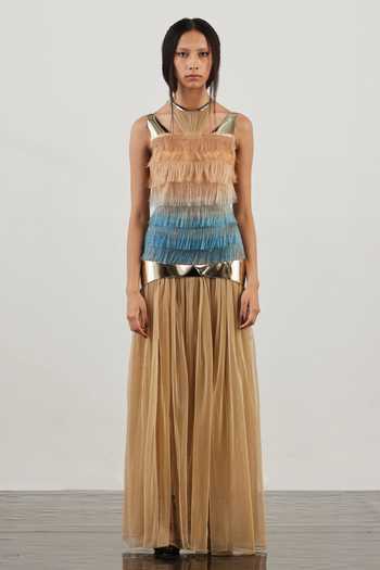 Akhl Gradient Fringed Gown 