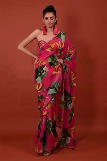 Rimi Nayak Chrysanthemum Floral Print Saree 