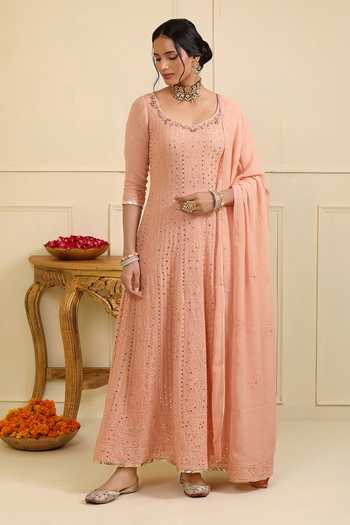 Esha Koul Chikankari & Gota Embroidered Anarkali Set 