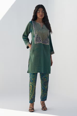 Nadima Saqib Yoke Embroidered Kurta 