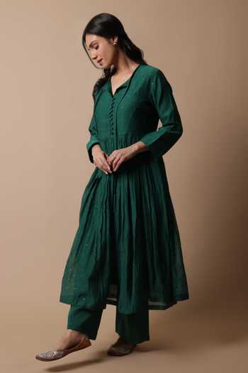 Rhua Nitya Chanderi Anarkali & Pant Set 