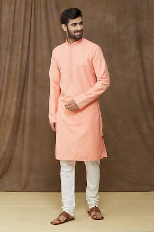 Samyukta Singhania Pastel Thread Work Placket Kurta 